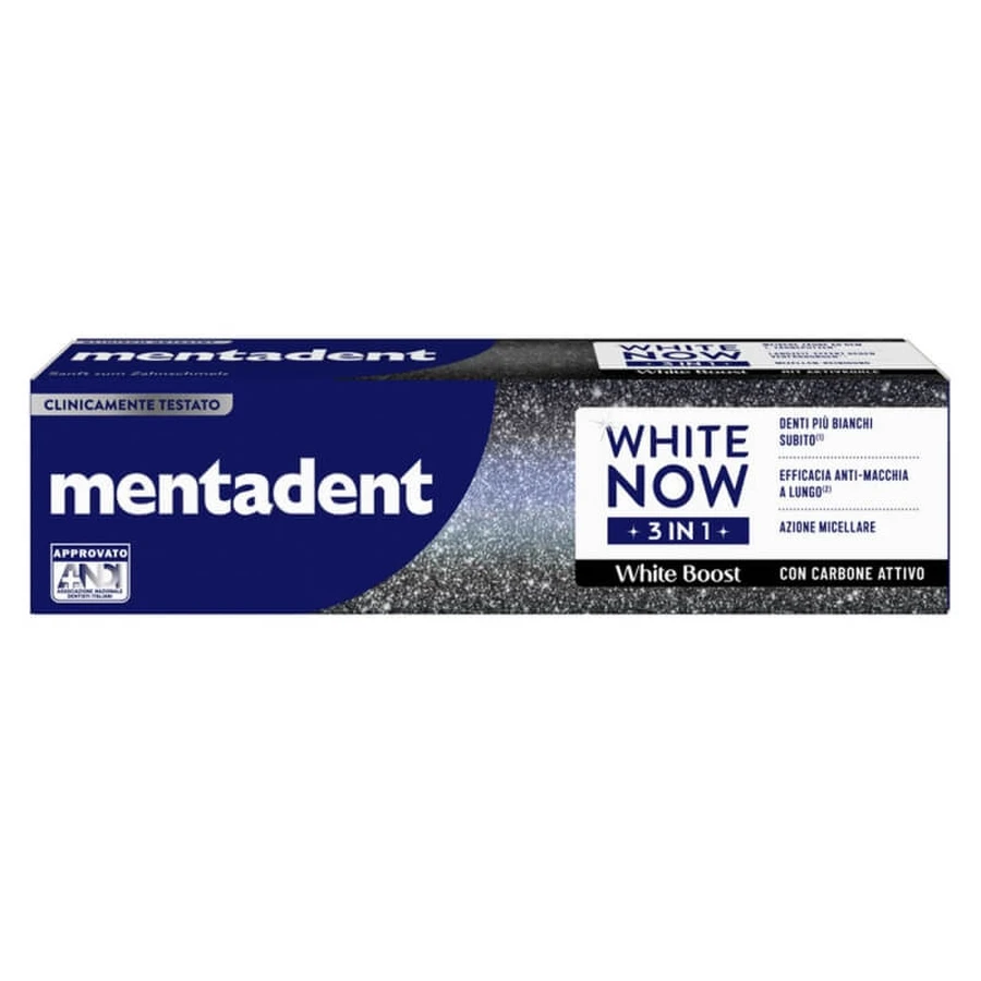 Mentadent Dentifricio 3 in 1 al carbone attivo 75 ml