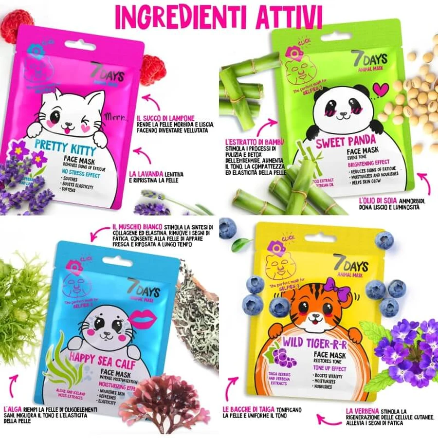 7days Funny beauty set - 4 maschere per il viso
