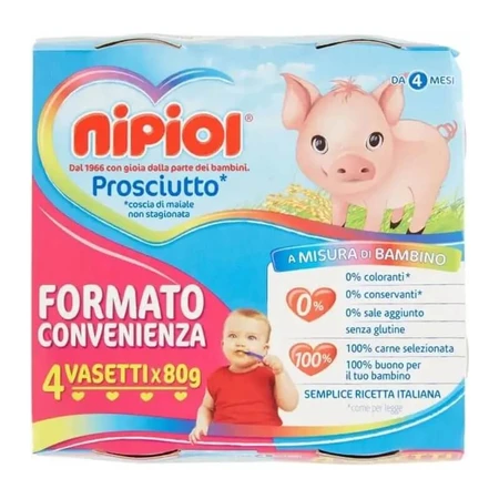 Nipiol șuncă omogenizată și cereale 4x80 gr