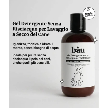 Bau cosmetics gel dermatologic de curățare fără clătire pentru câini 250 ml