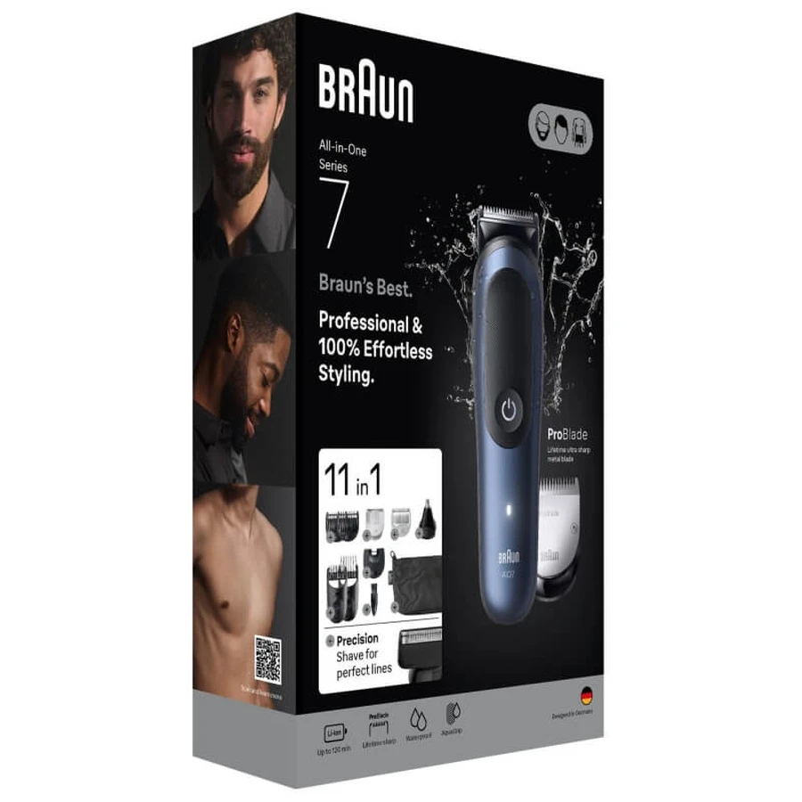 Alles-in-één serie 7 - alles-in-één 11-in-1 multigrooming baard- en haartrimmer - blauw