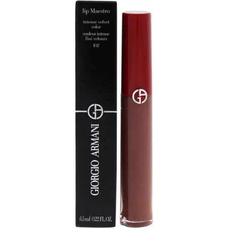 Giorgio armani lip maestro - fluweelzachte matte vloeibare lippenstift nr. 102 zandsteen