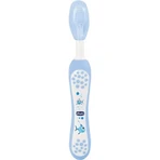 Chicco blauw mondhygiëne etui met tandenborstel + tandpasta aardbei 12m+