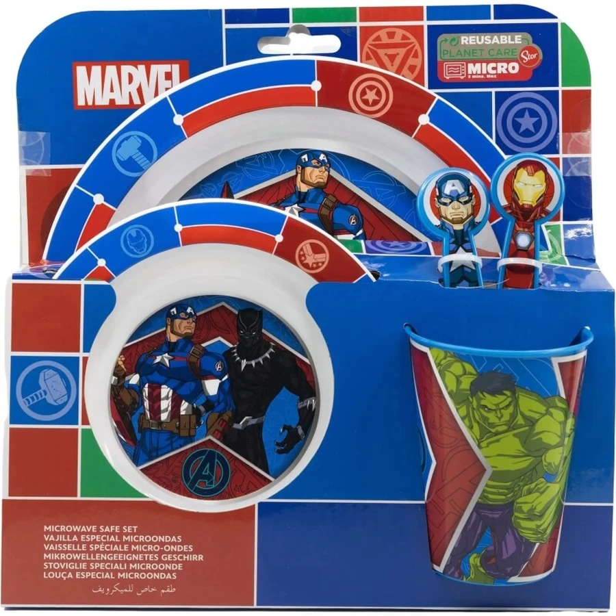 Stor 5-częściowy zestaw zastawy stołowej z dekoracją Avengers: ceny i cechy