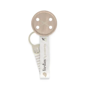 Suavinex birdies - neutral fabric pacifier clip