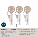 Suavinex birdies - neutral fabric pacifier clip