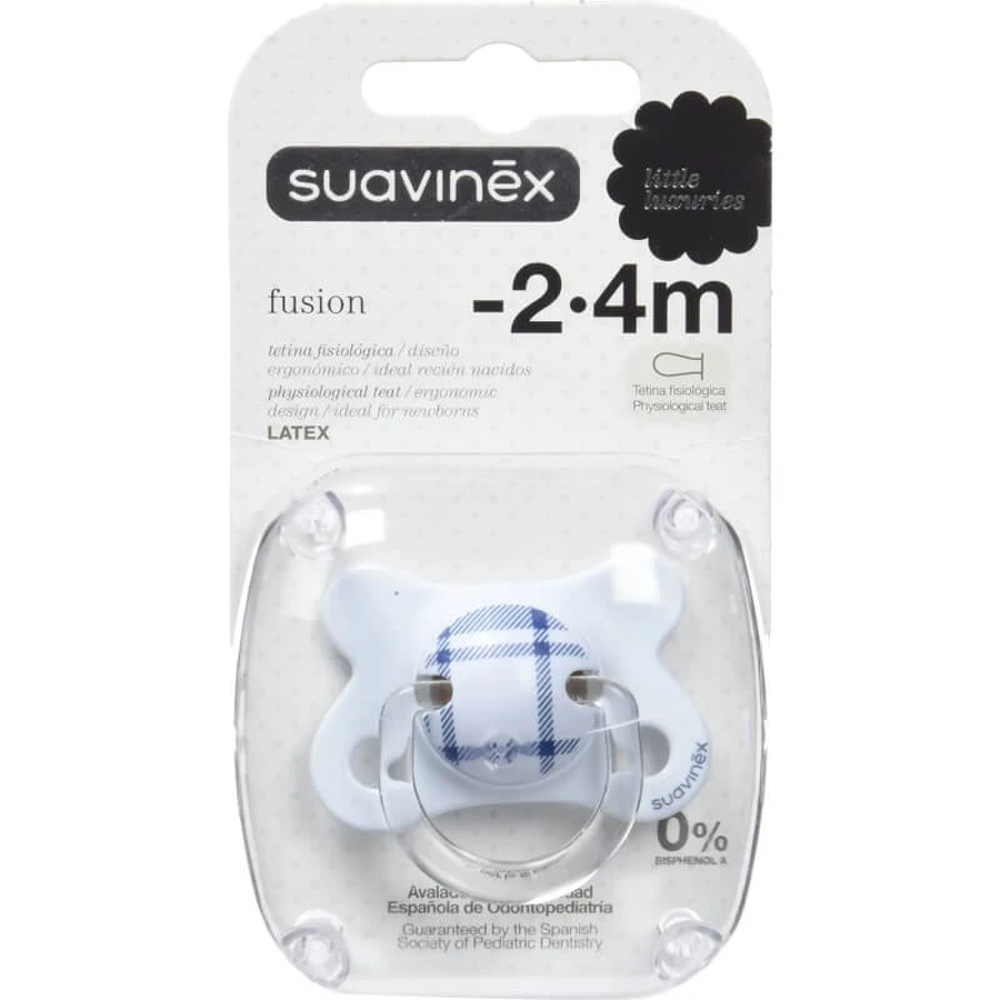 Suavinex chupete fusión tetina látex fisiológico 2-4 meses colores surtidos