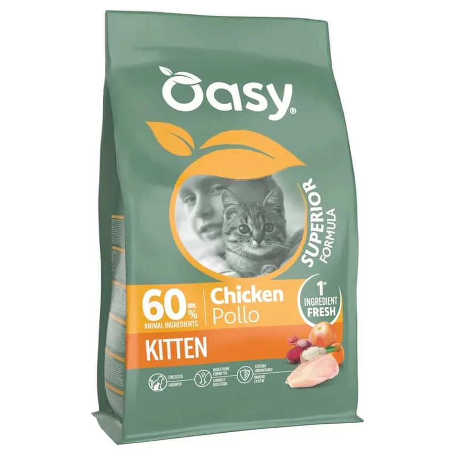 Oasy Kitten superieure kippenvoeding - volledige voeding voor drachtige en zogende kittens en katten 1.5 kg