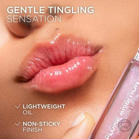 L'oreal paris Plump ambition hyaluron lip oil - zwiększający objętość olejek do ust nr 201 milky nu: ceny i cechy