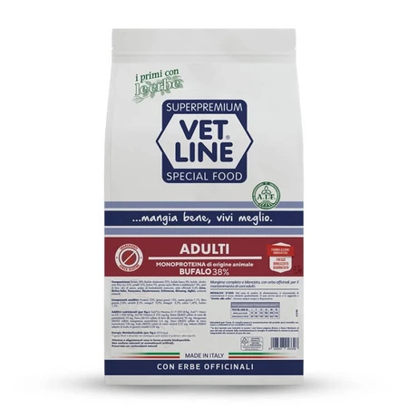 Vet line Adulti al bufalo - mangime secco completo per cani 12,5 kg