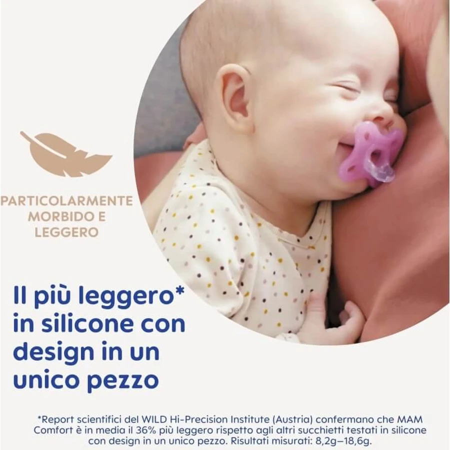 Mam Comfort 0-2 months - 2 silicone pacifiers - neutral