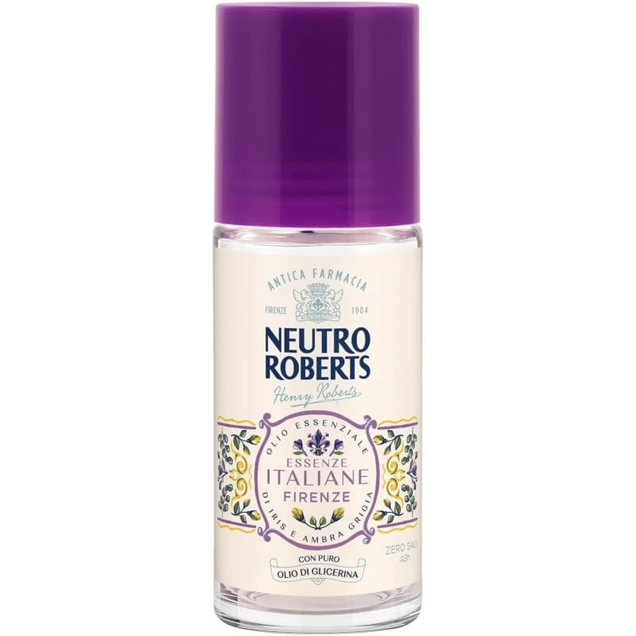 Neutral roberts Ulei esențial de iris și ambergris - deodorant roll-on, protecție 48h, fără săruri de aluminiu 50 ml