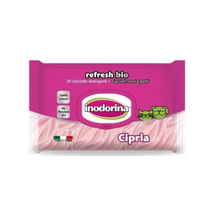 Inodorina Refresh bio - 30 de șervețele biodegradabile cu aromă de pudră pentru câini și pisici