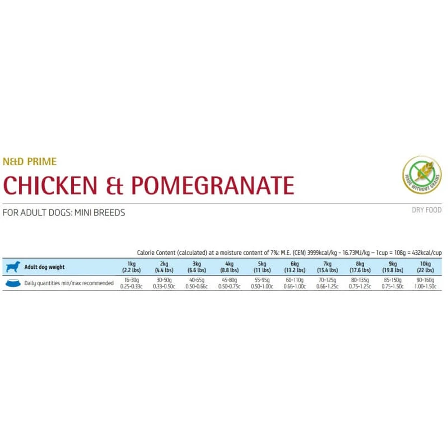 Farmina N&amp;d prime adult mini al pollo e melograno - alimento completo per cani 2,5 kg