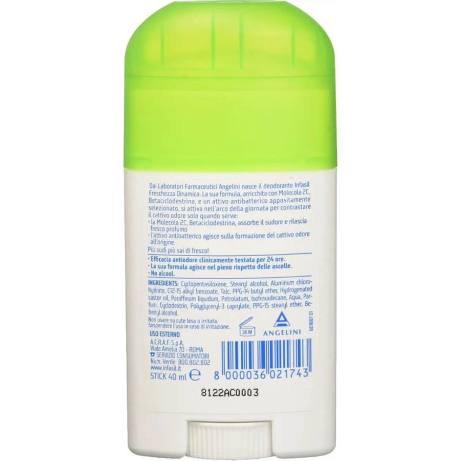 Infasil Dynamic Freshness - desodorante en barra 40 ml