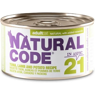 Natural code 21 atún, cordero y patatas - alimento completo para gatos adultos 85 gr.