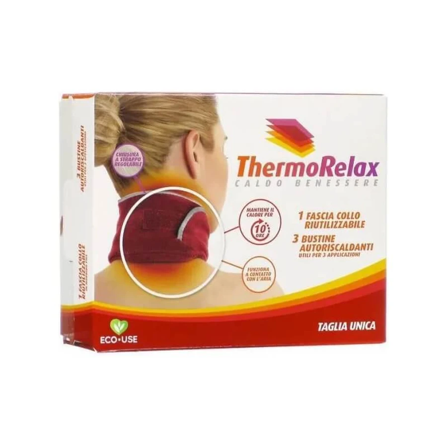 Thermorelax - bandă pentru gât cu 3 dispozitive de autoîncălzire