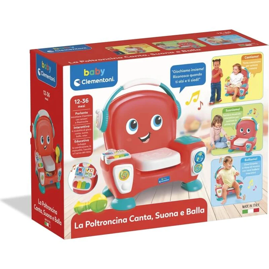 Clementoni Little chair sings plays and dances - red