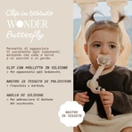 Suavinex wonderland - fabric pacifier holder clip - light blue