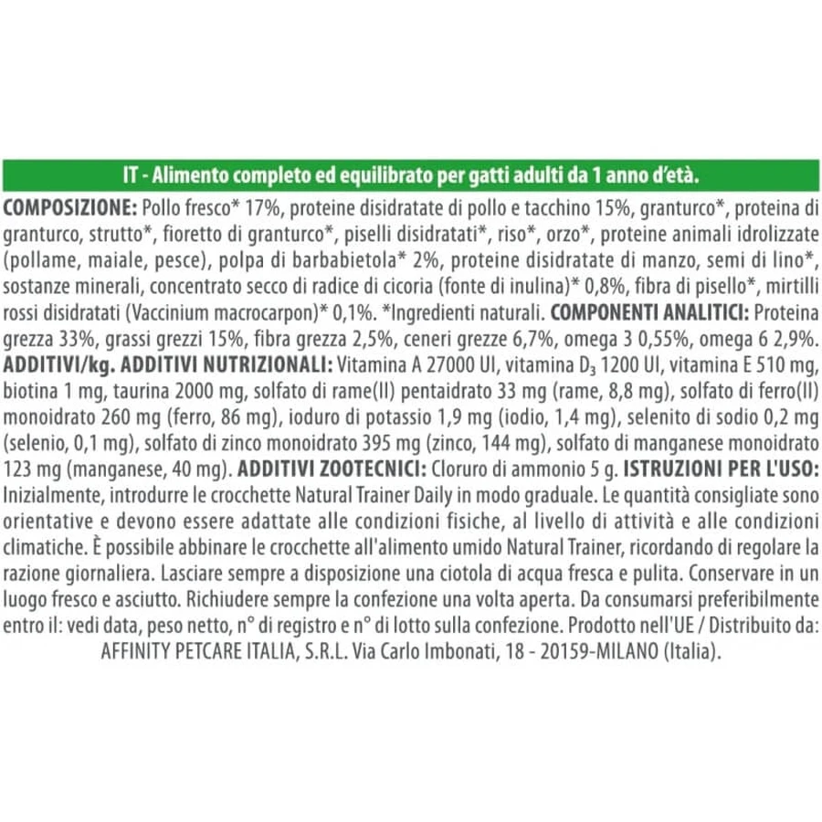 Natural trainer Daily nutrition adult fresh chicken - hrană completă pentru pisici adulte 3 kg