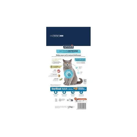 Advance Active defense gesteriliseerde volwassen kalkoen - complete voeding voor gesteriliseerde volwassen katten 1.5 kg