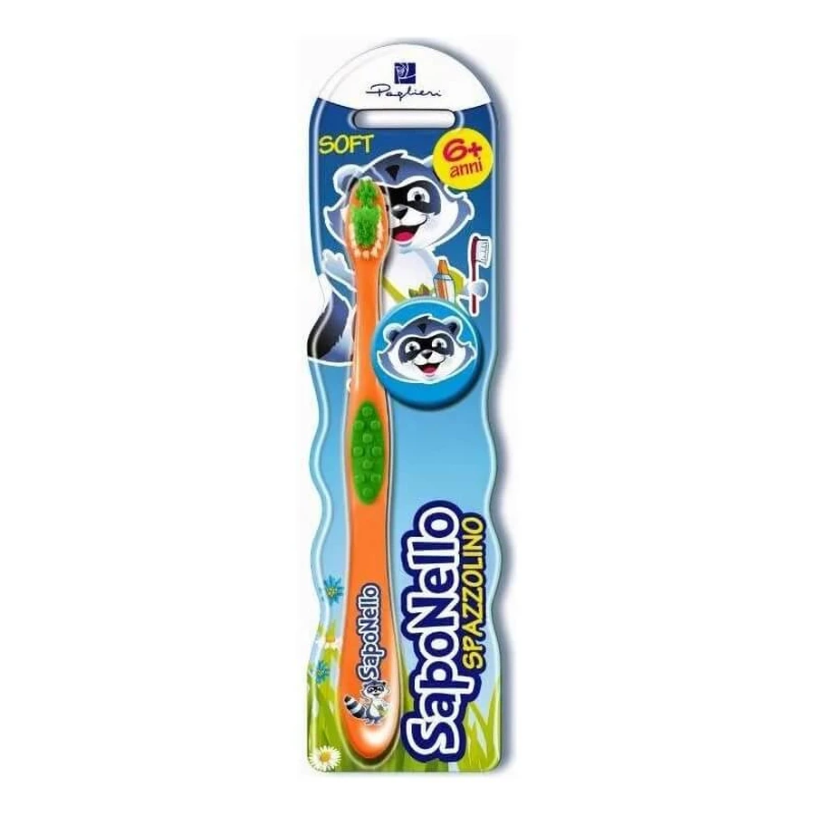 Saponello Brosse à dents souple pour enfants 6 ans et +