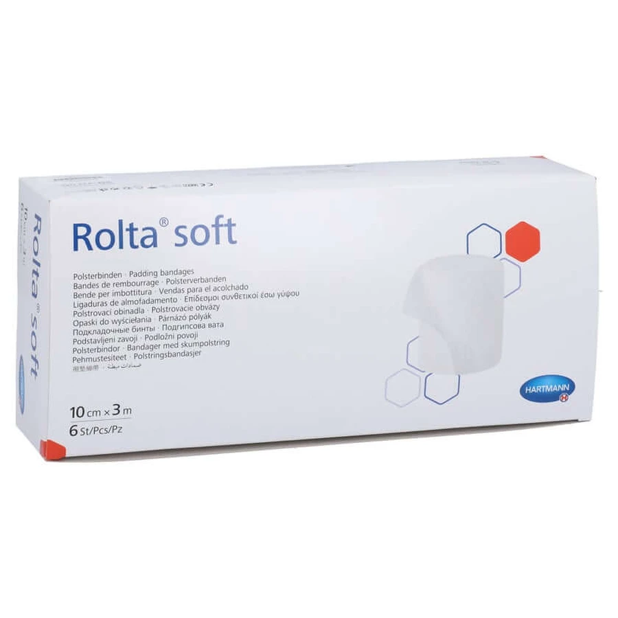 Rolta bandaj moale din bumbac sintetic 10 cmx3 m 6 buc.