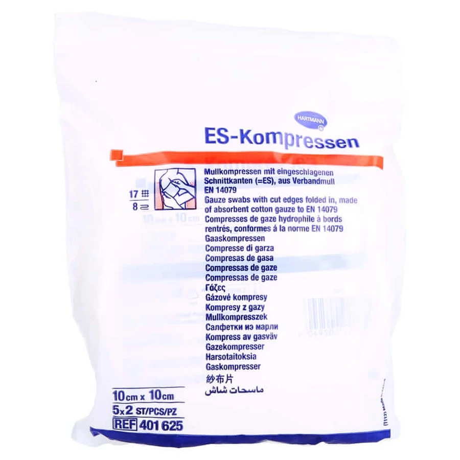Es-comprese sterile 10x10 cm 8 fold 5X2 buc