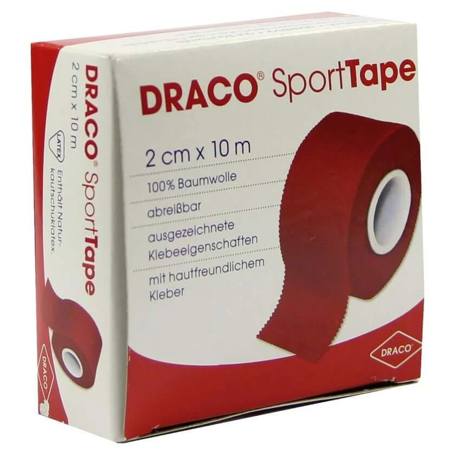 Draco tape bandage 2 cmx10 m red 1 pc