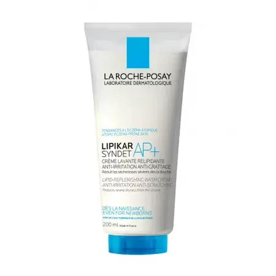 La Roche-Posay Lipikar Syndet AP+ Anti-Irritation Waschcreme für empfindliche Haut, 200 ml