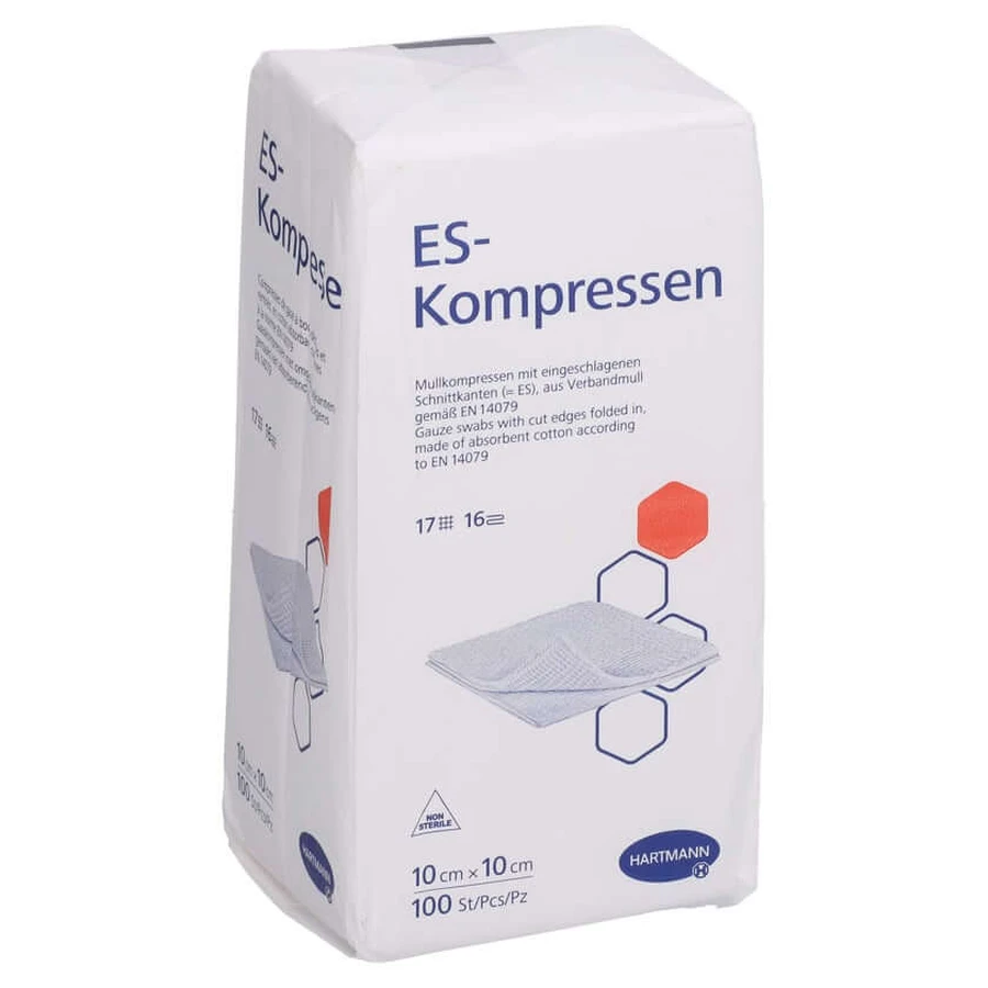 Es-compressen niet-steriel 10x10 cm 16-voudig 100 st.