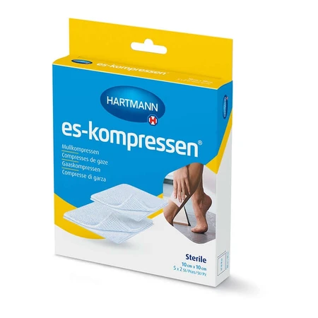 ES Compresses Sterile 10x10cm 8-ply 17-thread 5X2 pcs.
