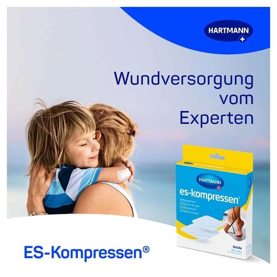 ES Compresses Sterile 10x10cm 8-ply 17-thread 5X2 pcs.