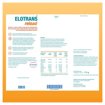 ELOTRANS reload Naranja paquete doble 2X15X7,57 g