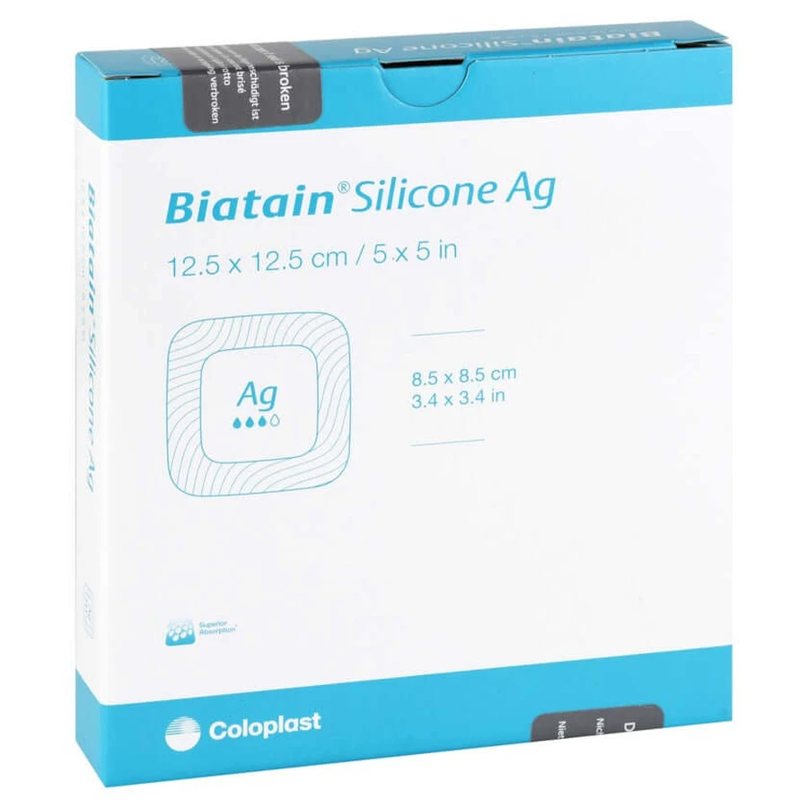 Biatain Opatrunek z pianki silikonowej Ag 12,5x1 5 szt.: ceny i cechy