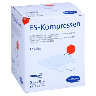 Es-compresses stériles 5x5 cm 8 plis 25X2 pcs.