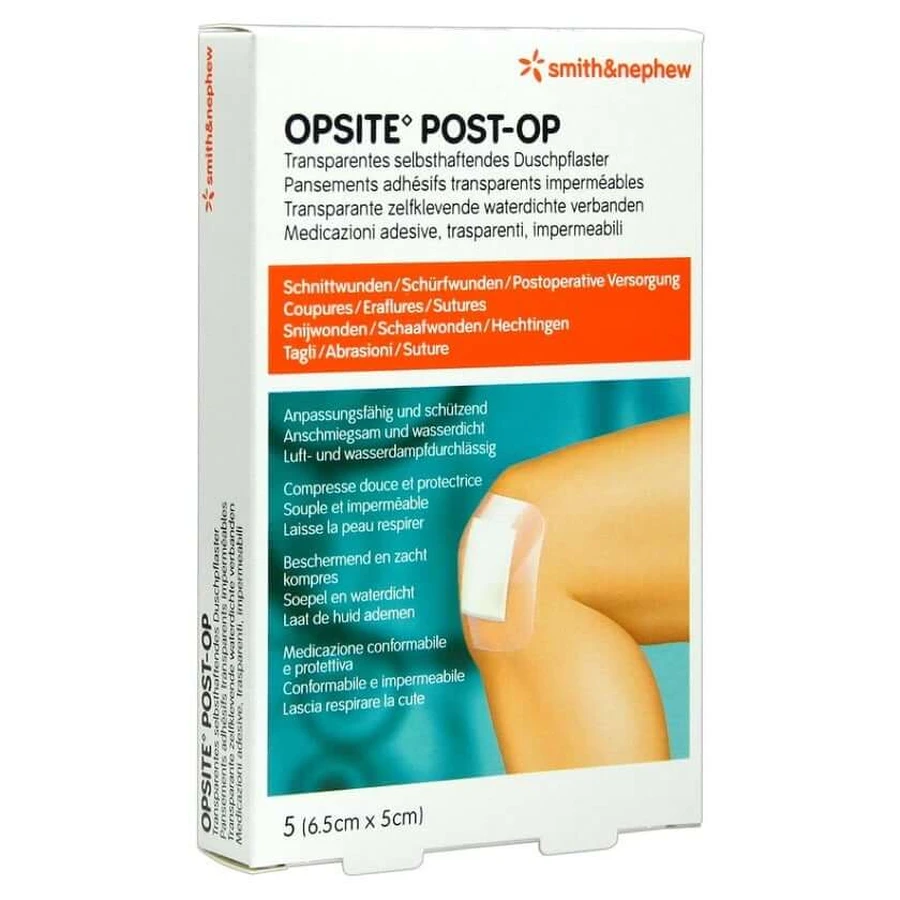 Opsite Opatrunek pooperacyjny 5x6,5 cm 5 szt.: ceny i cechy