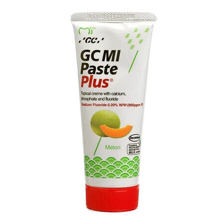 Mi Paste Plus Dentifrice topique à base d'eau aromatisé au melon, 40 g, GC