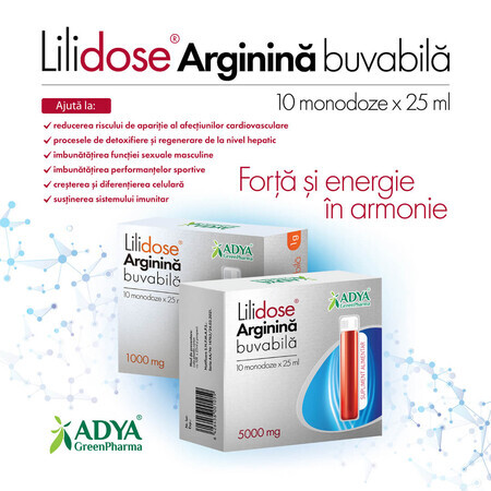 Lilidose Arginina Buvabila 5000mg 25ml x 10monodz Adya Verde