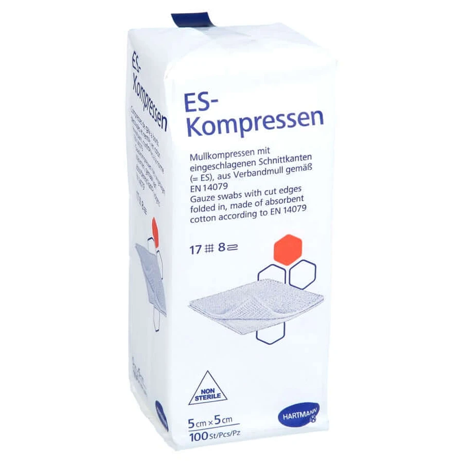 Compresses Es non stériles 5x5 cm 8 plis 100 pcs.