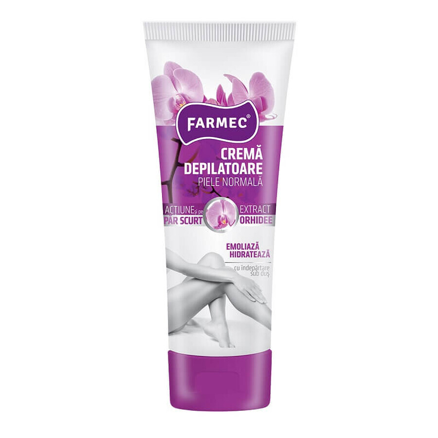 Crema depilatoria piel normal con extracto de orquídea, 150 ml, Farmec