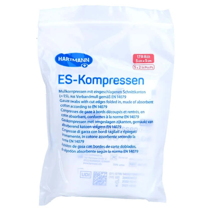 Es-compressen steriel 5x5 cm 8-voudig 5X2 st.