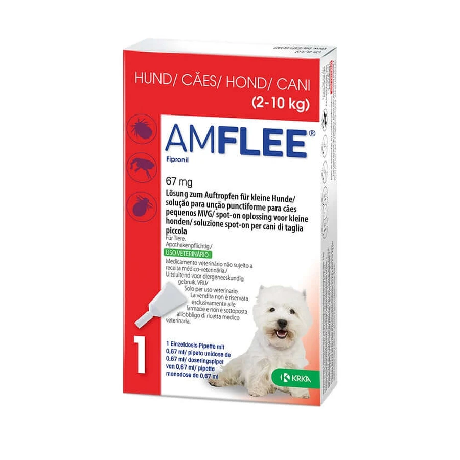 Amflee 67 mg spot-on oplossing voor kleine honden 2-10kg 3 st.