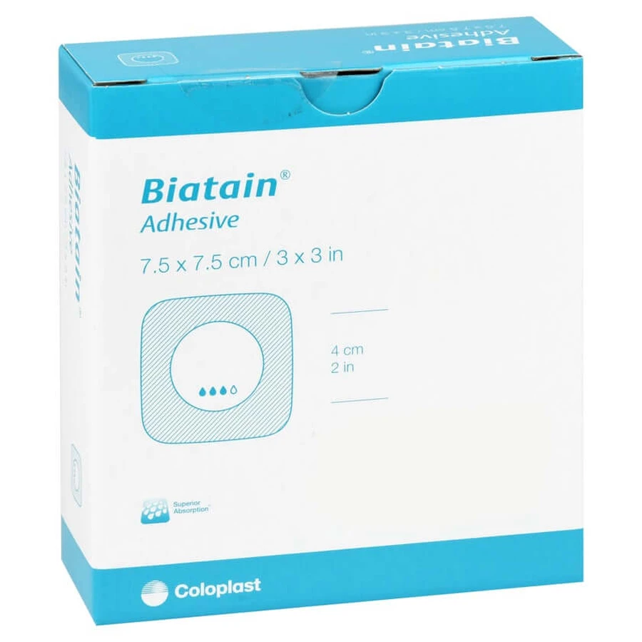 Pansament spumă Biatain 7,5x7,5 cm în sine 10 buc.
