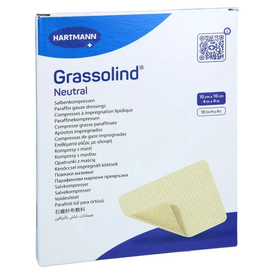 Grassolind pommade compresses 10x10 cm ste 10 pcs.