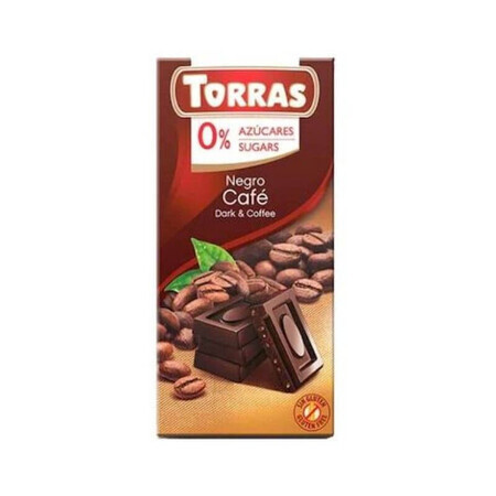 Dark chocolate with sugar and gluten free coffee 75g TORRAS