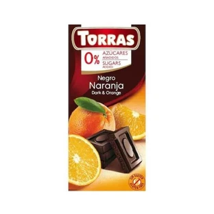 Ciemna czekolada z pomarańczą, bez cukru i bez glutenu 75g TORRAS