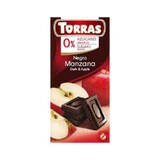 Chocolate negro con manzanas azúcar y sin gluten 75g TORRAS