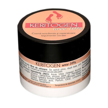 Erweichende und reparierende Creme für trockene Haut Keritogen 10% Urea, 50 ml, Genmar