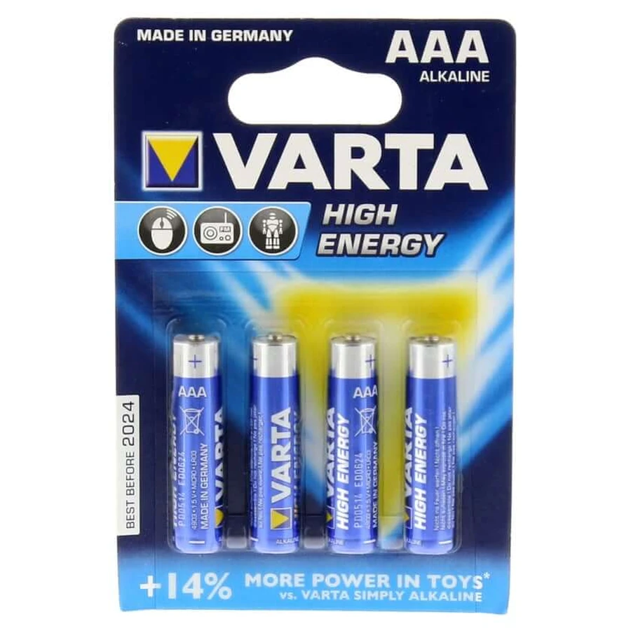 Batterijen Micro LR03 AAA 4903 Varta High 4 st.